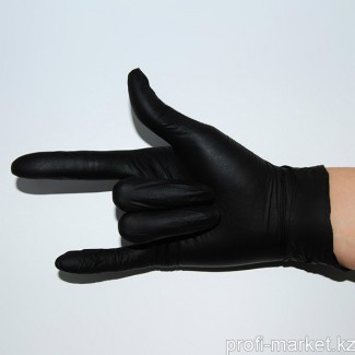 Перчатки нитриловые неопудренные, размер S, 47-50 пар (05 Черные)