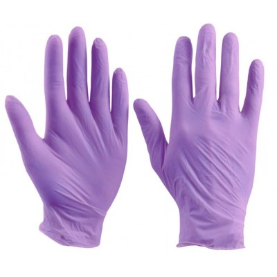 Перчатки mediOK (Nitrile) нитриловые , неопудреные, фиолетовая, размер S, 50 пар