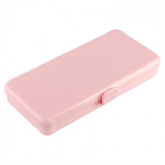 Пенал пластиковый для кистей и пилок, 190х90х30мм (02 Розовый)