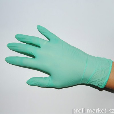 Перчатки нитриловые неопудренные, размер S, 47-50 пар (06 Зеленые)