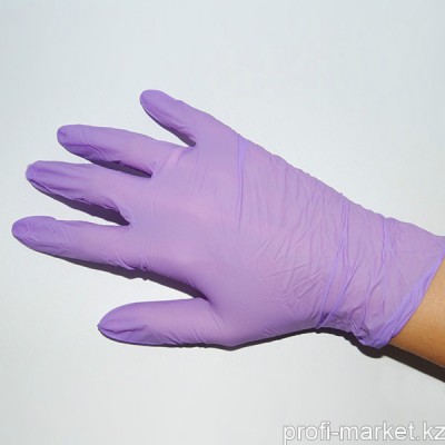 Перчатки нитриловые неопудренные, размер M, 47-50 пар (02 Сиреневые)