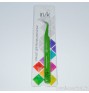 Р105-00-03 Пинцет для ресниц изогнутый "IRISK", длина 12,5 см (зеленый)