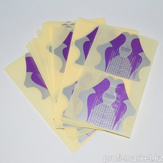 Универсальные формы шаблоны для ногтей VELENA Фиолетовый+Серебро HARD 50 шт.