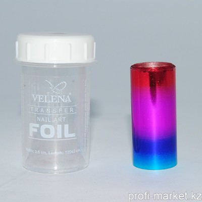 Переводная фольга для дизайна ногтей 1,2м  №045 "Velena" (радужный (синий-фиолетовый-розовый)