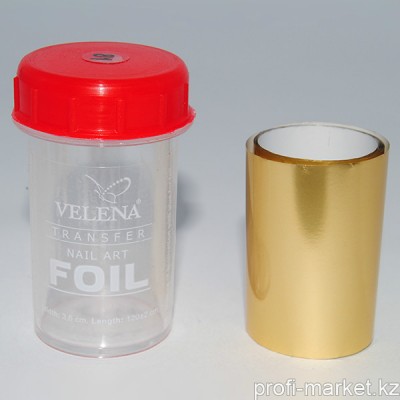 Переводная фольга для дизайна ногтей 1,2м  №81 "Velena" (золотой матовый металлик)