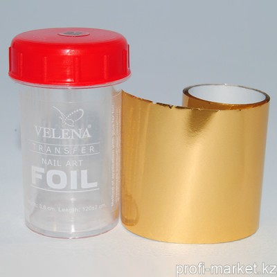 Переводная фольга для дизайна ногтей 1,2м  №082 "Velena" (золотой матовый металлик 2)