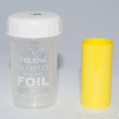 Переводная фольга для дизайна ногтей 1,2м  №86 "Velena" (желтый матовый)