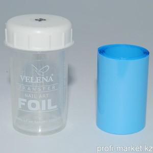 Переводная фольга для дизайна ногтей 1,2м  №095 "Velena" (голубой матовый)