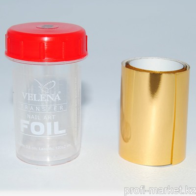 Переводная фольга для дизайна ногтей 1,2м  №126 "Velena" (светло-оранжевое золото металлик)