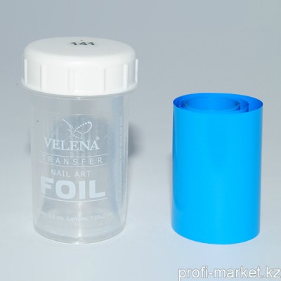 Переводная фольга для дизайна ногтей 1,2м  №141 "Velena" (синий матовый)